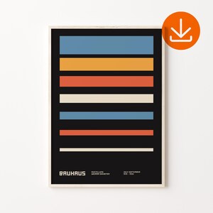 Bauhaus Exhibition Poster, Bauhaus Weimar Art Print, Digital Download, Bauhaus Wall Art Decor, Museum Art Poster, Mid Century Modern Print