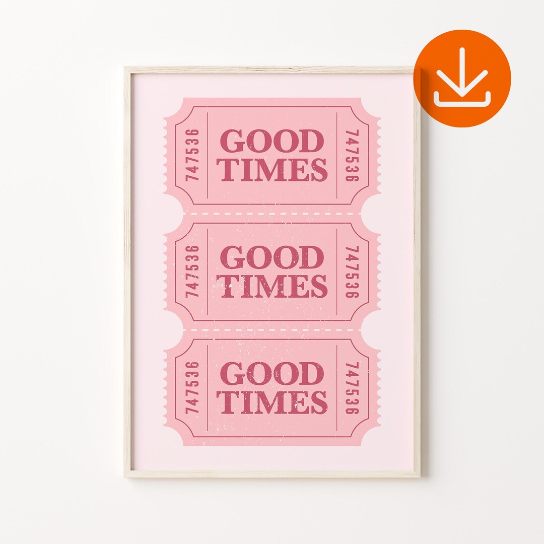 Retro Good Time Vintage Good Times Poster, Retro Good Times Ticket Wall Art, Apartment ...