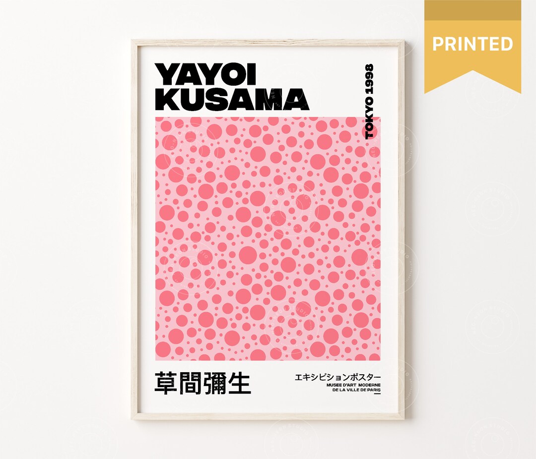 Yayoi Kusama Art Print, Yayoi Kusama Red Poster, Printed Yayoi Kusama