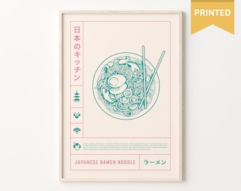 Japan Noodle Print, Ramen Art Print, Ramen Noodle Print, Japanese Print, Ramen Poster, Japan Food Print, Japan Art Poster, Japanese Poster