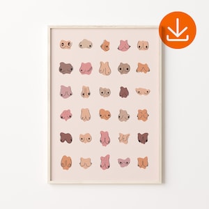 Female Body Positivity Print, Beautiful Bodies Art Print, Feminist Body Poster, Digital Download, Women Wall Art Print, Empowering Poster