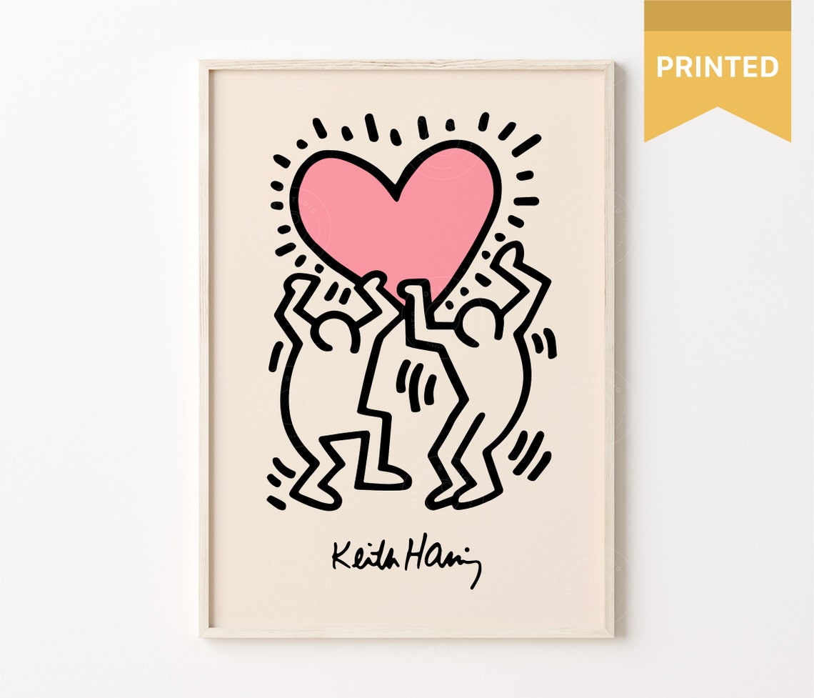 Keith Haring Heart Poster Keith Haring Print Line Art - Etsy
