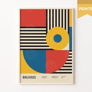 Bauhaus Geometric Poster, German Design, Bauhaus Art Print, Bauhaus Exhibition Poster, Bauhaus Printed Art, Bauhaus Weimar Art Print
