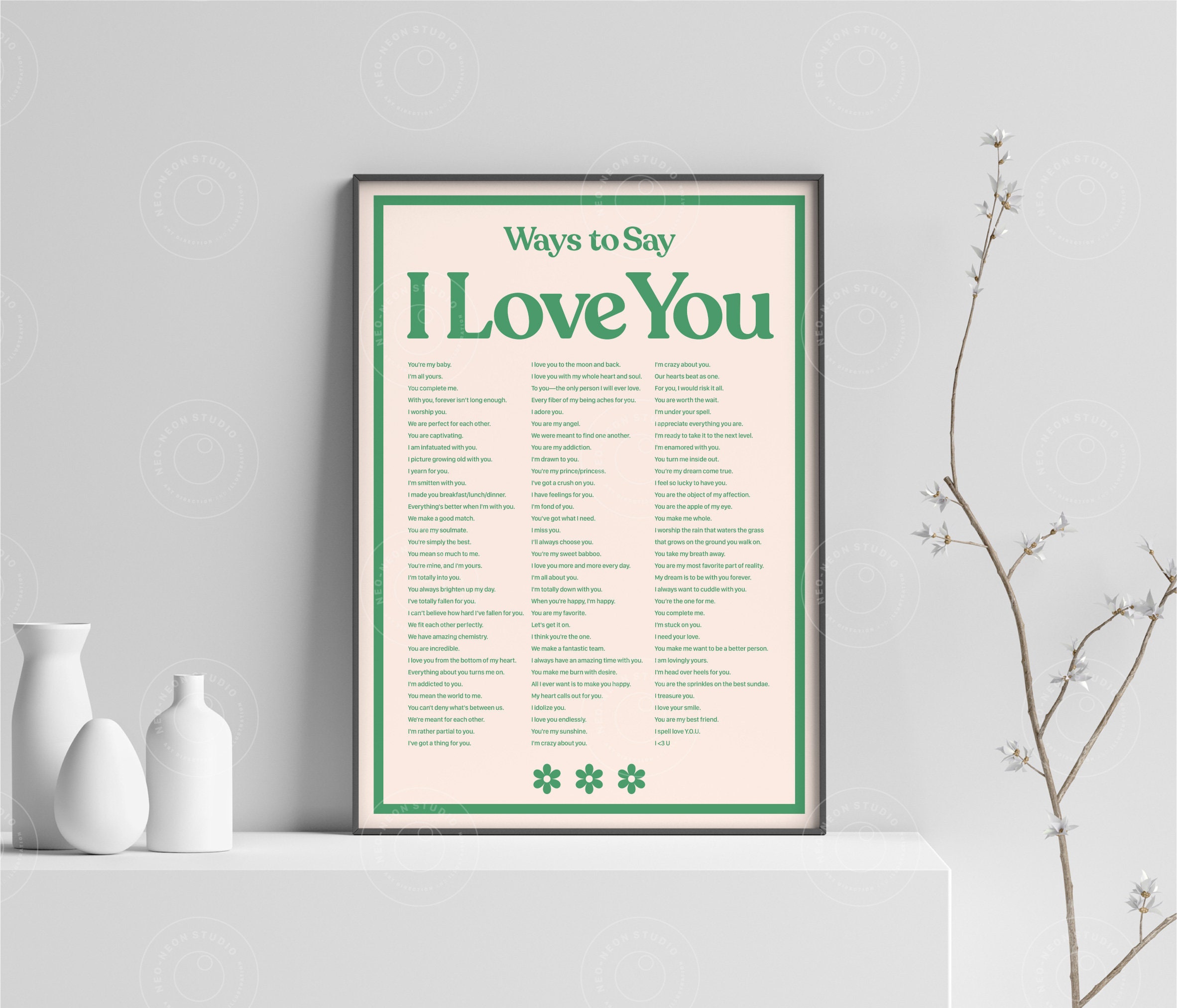 I Love You Print, Typographic Poster, Ways to Say I Love You, I Love You  Wall Print, Printable I Love You, Retro Art Print, Valentines Print - Etsy