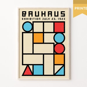 Bauhaus Art Print, Bauhaus Geometric Poster, German Design, Bauhaus Exhibition Poster, Bauhaus Printed Art, Bauhaus Weimar Art Print