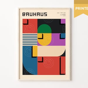 Bauhaus Geometric Poster, German Design, Bauhaus Art Print, Bauhaus Exhibition Poster, Bauhaus Printed Art, Bauhaus Weimar Art Print