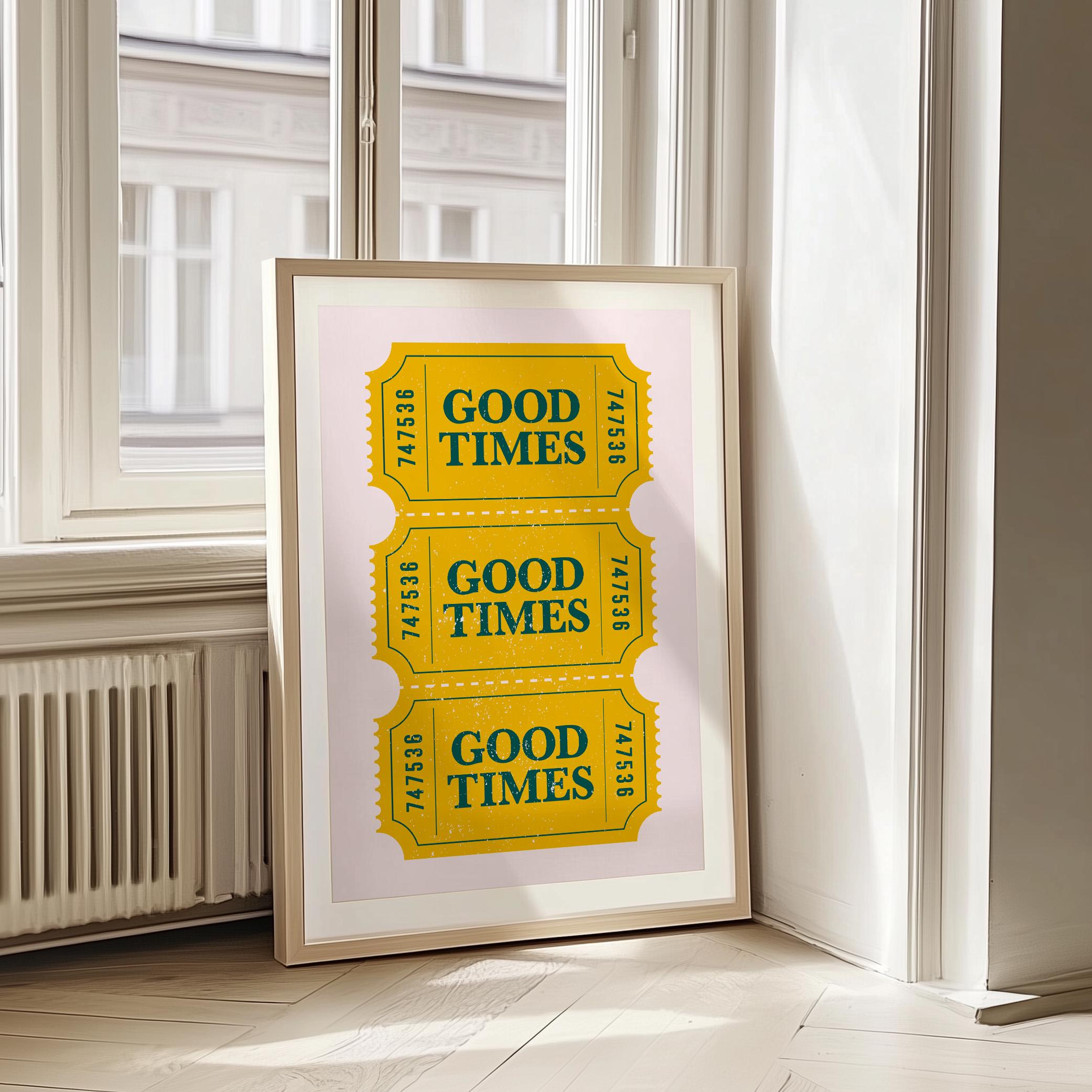 Retro Good Time Vintage Good Times Poster, Retro Good Times Ticket Wall Art, Apartment ...