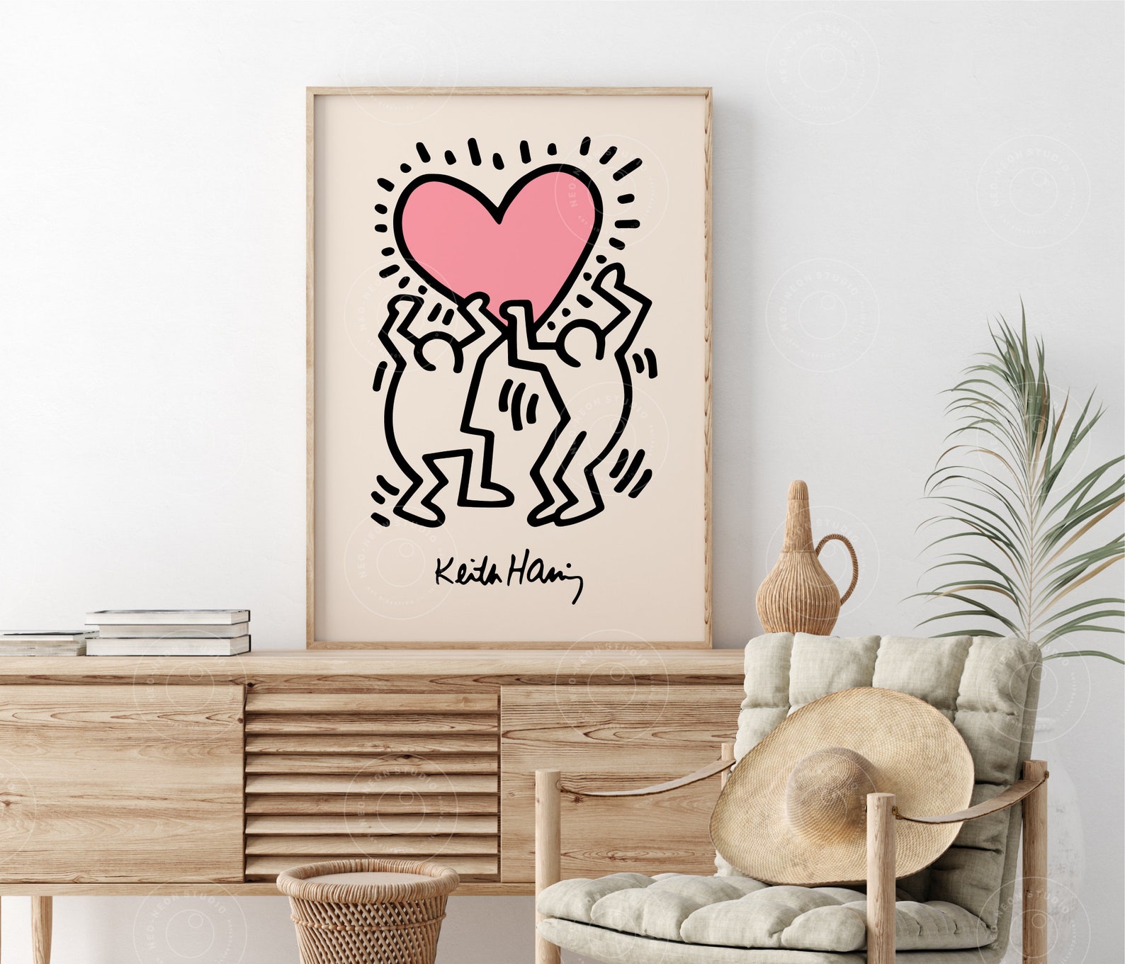 Keith Haring Heart Poster Keith Haring Print Line Art - Etsy