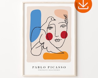 ピカソアートスケッチプリント ピカソポスター 具象画 モダンミニマ