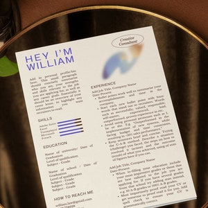 Lebenslauf Lebenslauf, Lebenslauf, Kreativ Professionelle Lebenslauf, Bold, Individuell, Creme Farbverlauf - Canva, Instant Download, Anschreiben, 2023