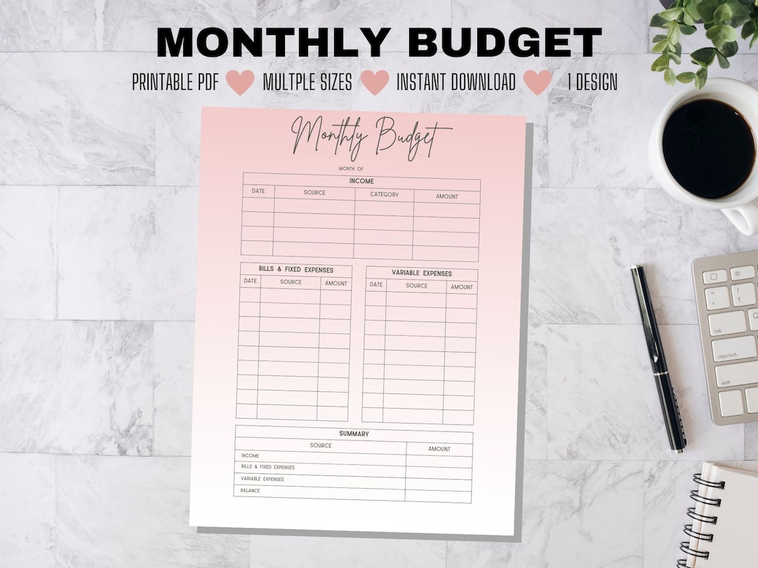 Monthly Budget Printable, Budget Binder, Buget Template, Paycheck ...