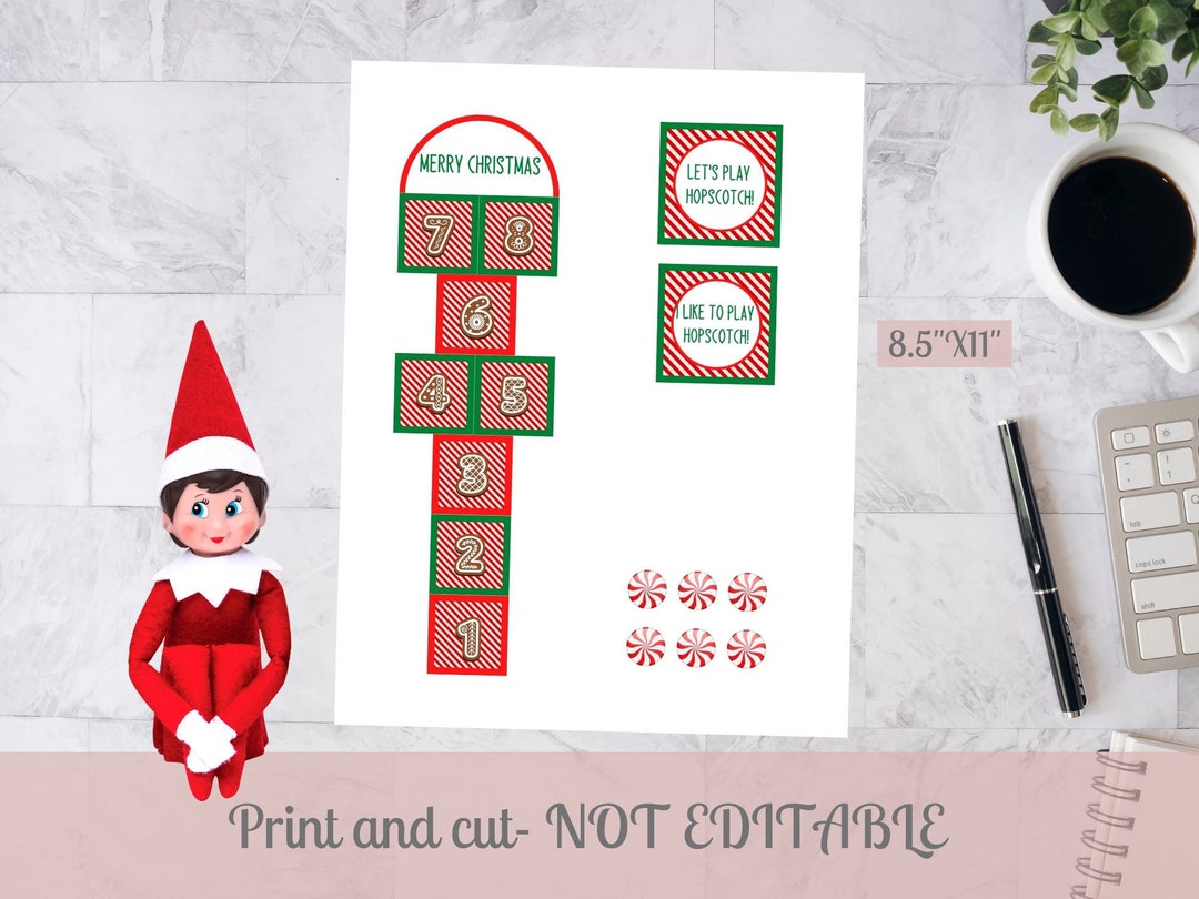 PRINTABLE Elf Hopscotch Game Elf Tradition Elf Activity