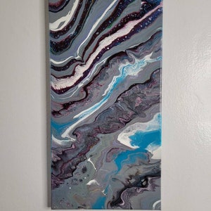 10&quot;x20&quot; Acrylic Pour Painting, Fluid Acrylic Pour Art, Abstract Art, Original Art On Canvas, Home Decor