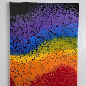 Vibrant Fluid Acrylic Pour Painting, Fluid Acrylic Pour Art, Abstract Art, Original Art On Canvas, Home Decor, Wall Art