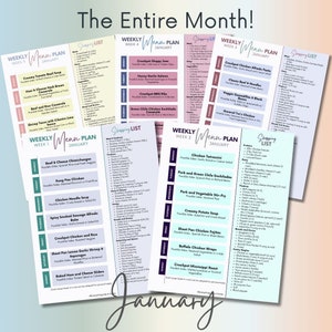 January All Daily Family Dinner Menu| Meal Planning | Dinner Ideas | Weekly Meal Plan | Dinner Menu | What&#39;s for Dinner | Family Dinners