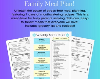 August Week 4 Daily Family Dinner Menu  | Meal Planning | Dinner Ideas | Weekly Meal Plan | Dinner Menu | What's for Dinner | Family Dinners