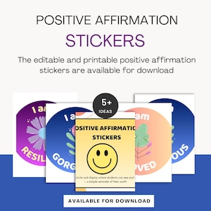 Positive Affirmation Sticker – Printable, Selbstliebe, Motivation, Achtsamkeit, tägliche Inspiration