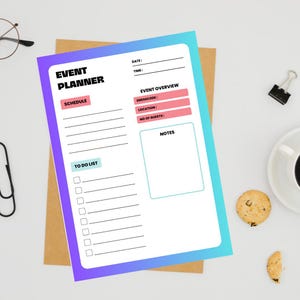 Event Planner | Printable Party Planning Sheet, Digital Event Organizer, Fun Kids Party Checklist PDF