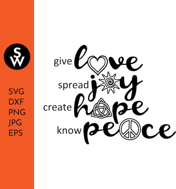 Love Joy Hope Peace Svg, Dxf, Png, Eps, Jpg - Etsy Canada