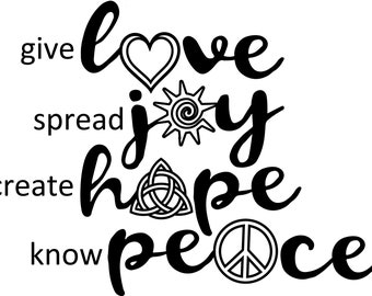 Love Joy Hope Peace Svg, Dxf, Png, Eps, Jpg - Etsy
