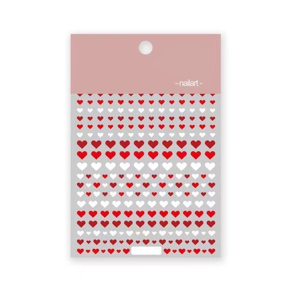 Valentines Heart Love Nail Stickers (Red/ Black/ Blue)