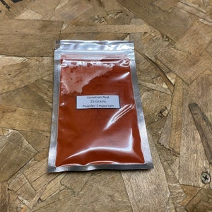 Venetian Red Ocher Pigment - 25 to 100 Grams Natural Pigment