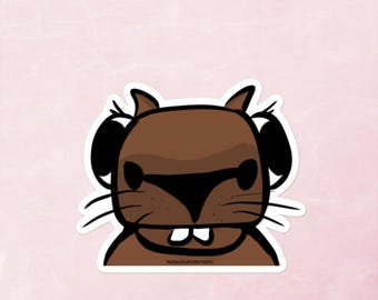 Adesivo divertente con sguardo da capibara