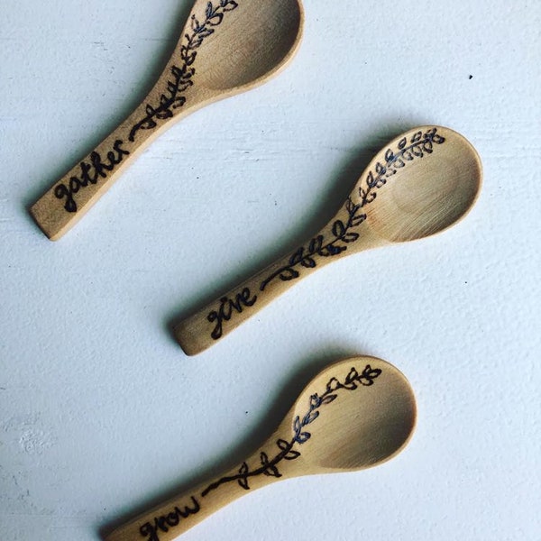 Custom Wood-Burned Kitchen Utensils