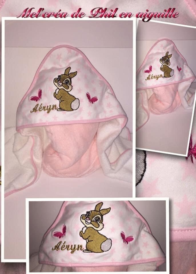 Cape de Bain Personnalisé Miss Bunny