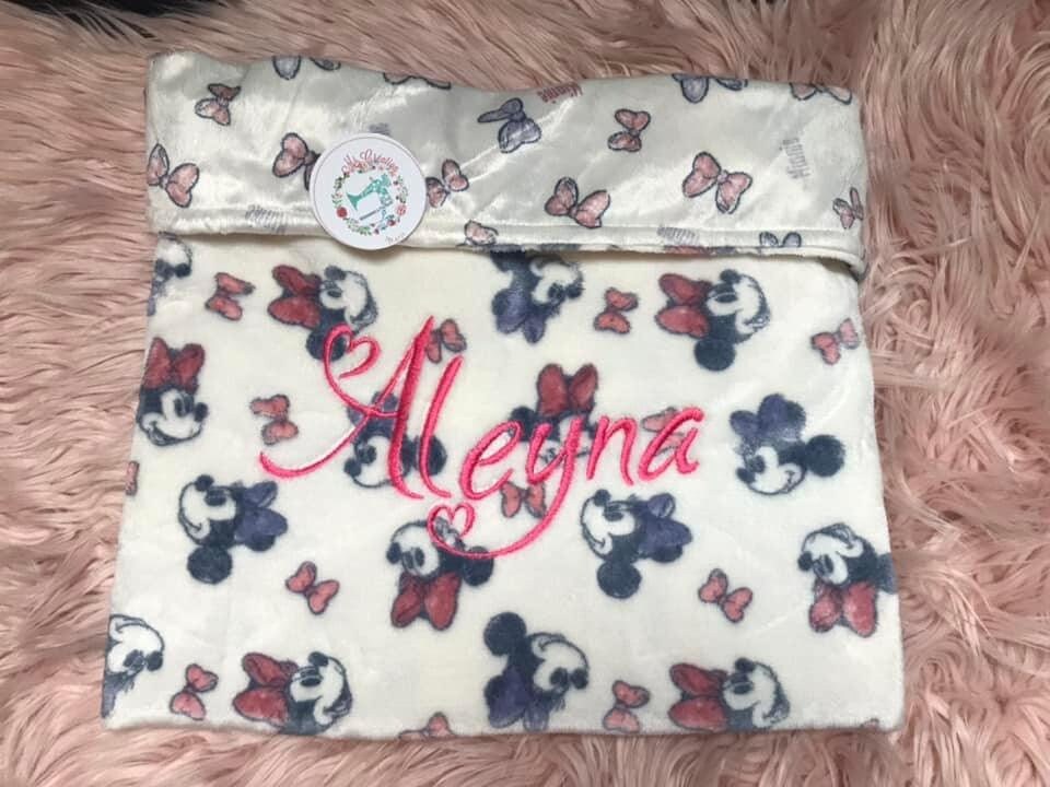 Couverture/Doudou Bébé Minnie Personnalisé