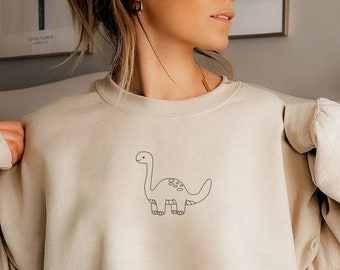 Dinosaur Sweatshirt •  Cute Dinosaur Sweater • Dinosaur Obsessed Pullover • Palaeontologist Crewneck • Diplodocus Sweatshirt •