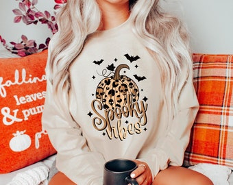 SPOOKY VIBES SWEATER • Trick or Treat • Pumpkin Sweater • Halloween Sweatshirt • Spooky Season Shirts