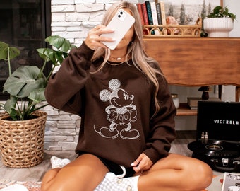 Classic Mickey Mouse Pose Sweatshirt • Mickey Sweater • Disney Sweatshirt • Retro Mickey Mouse Crewneck • Disneyland Sweater