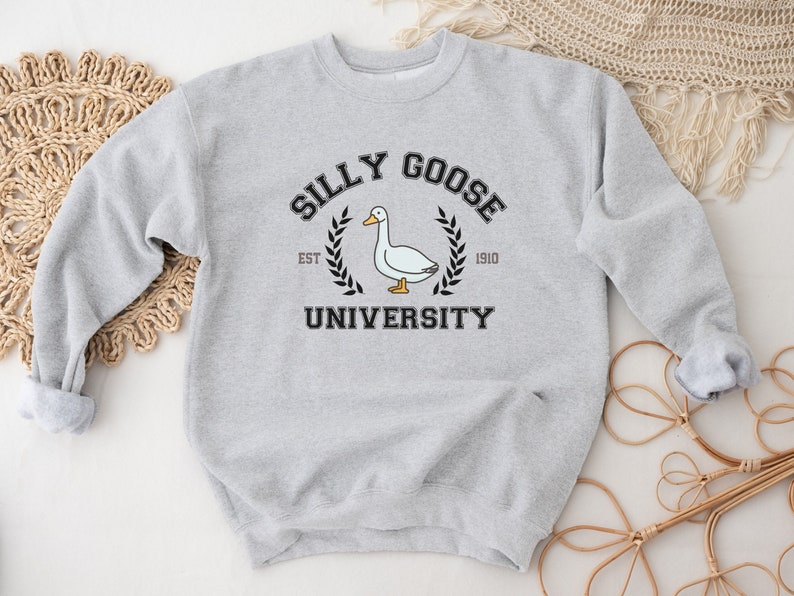 Silly Goose University Crewneck Sweatshirt • Unisex Silly Goose University Sweater • Funny Gift for Guys • Funny Goose