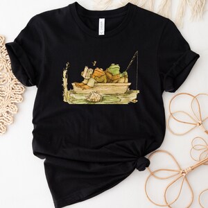 Frog And Toad Shirt • Vintage Classic Book Tee • ,Cottagecore Short Sleeve • Frog And Toad Fishing T-Shirt • Book Lover Gift