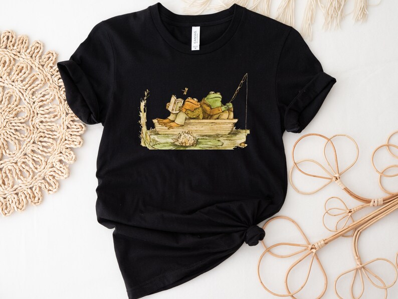 Frog And Toad Shirt • Vintage Classic Book Tee • ,Cottagecore Short Sleeve • Frog And Toad Fishing T-Shirt • Book Lover Gift