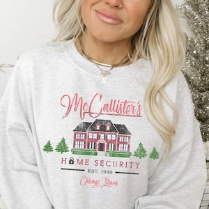 McCallister Home Security Christmas Sweater • 90&#39;s Movie watching shirt • Christmas Crewneck • Vintage Holiday Shirt