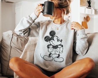 Mickey Mouse Sweatshirt Vintage • Disney Classic Mickey Mouse Pose Sweatshirt • Classic Mickey Mouse Crewneck