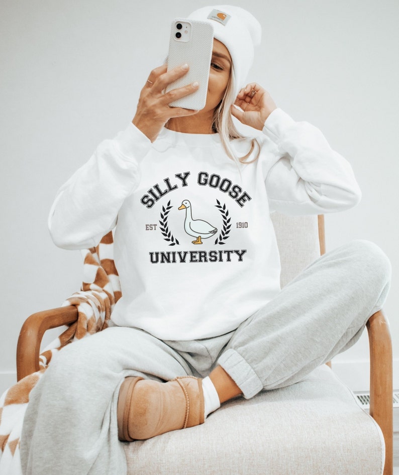 Silly Goose University Crewneck Sweatshirt • Unisex Silly Goose University Sweater • Funny Gift for Guys • Funny Goose