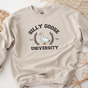 Silly Goose University Crewneck Sweatshirt • Unisex Silly Goose University Sweater • Funny Gift for Guys • Funny Goose