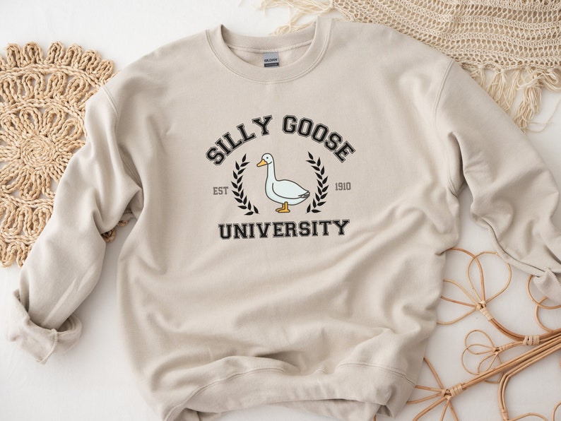 Silly Goose University Crewneck Sweatshirt • Unisex Silly Goose University Sweater • Funny Gift for Guys • Funny Goose