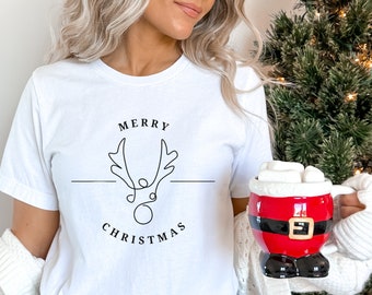 Reindeer Christmas Shirt • Christmas T-Shirt • Festive Shirt • Merry Christmas Shirt