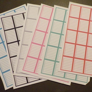 Checklist Planner Stickers 20 per page - New Colors Added!