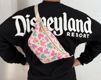 Riñonera de Mickey Mouse en tonos pastel / Riñonera inspirada en Disney, bolso de cintura Disney, bolso de cintura, bolso de Mickey Mouse, bolso cruzado