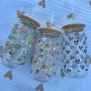 Vaso de cristal Toy Friends con pajita / Vaso para café helado, 473 ml 591 ml, Buzz Woody imagen 4