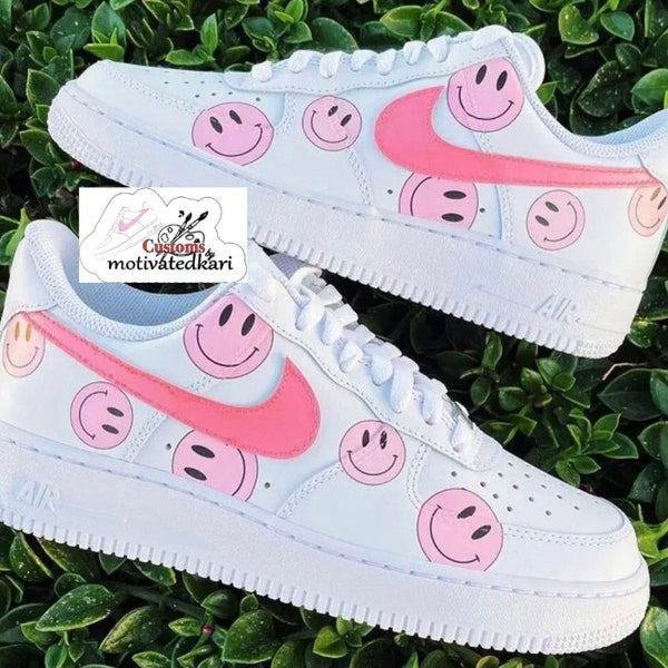 smiley face air force 1s