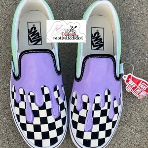 painted checkered vans