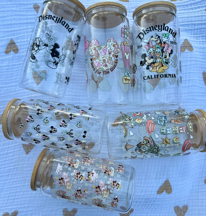 Vaso de cristal Toy Friends con pajita / Vaso para café helado, 473 ml 591 ml, Buzz Woody imagen 7