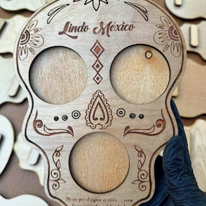Skull Margarita Flight Tray, Custom Drink Holder for Summer Parties, Bar Decor, Bachelorette Gift, Mexican Style Entertaining, Party Decor