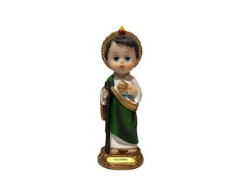 Resin Baby St. Jude, Saint Jude Thaddeus 8" Boy, Handcrafted Resin Statue, Religious Icon, Juditas Bebe 8"